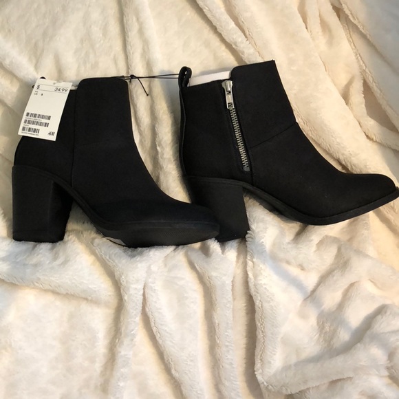 h&m black heeled boots